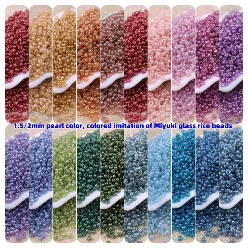 Nicht verblassende 1,5mm/2mm Perlenfarbe, farbige Imitation von Miyuki Glasreisperlen, handgefertigter DIY-Armbandschmuck, lose Perlen