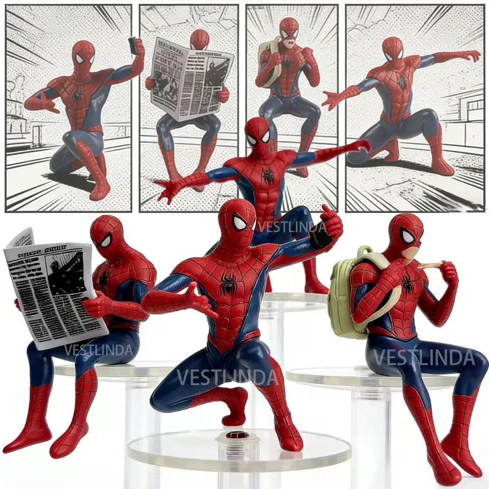 Beliebter Marvel-Superheld Spider-Man 7-9 cm Mini Handgefertigtes Desktop-Modell Dekoration Spiel-Zubehör Avengers Sammlerstück Geschenk