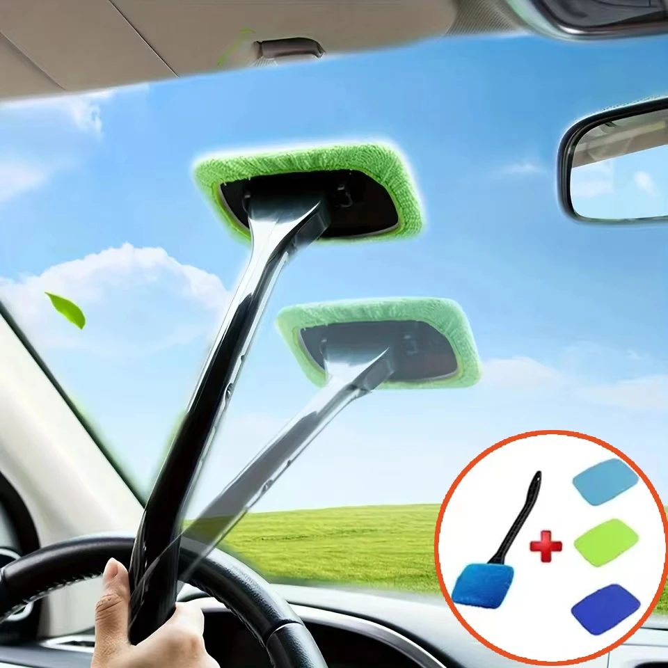 Auto Fenster Reiniger Pinsel Kit Windschutzscheibe Reinigung Waschen Werkzeug Innen Auto Glas Wischer mit Lange Griff Auto Zubehör