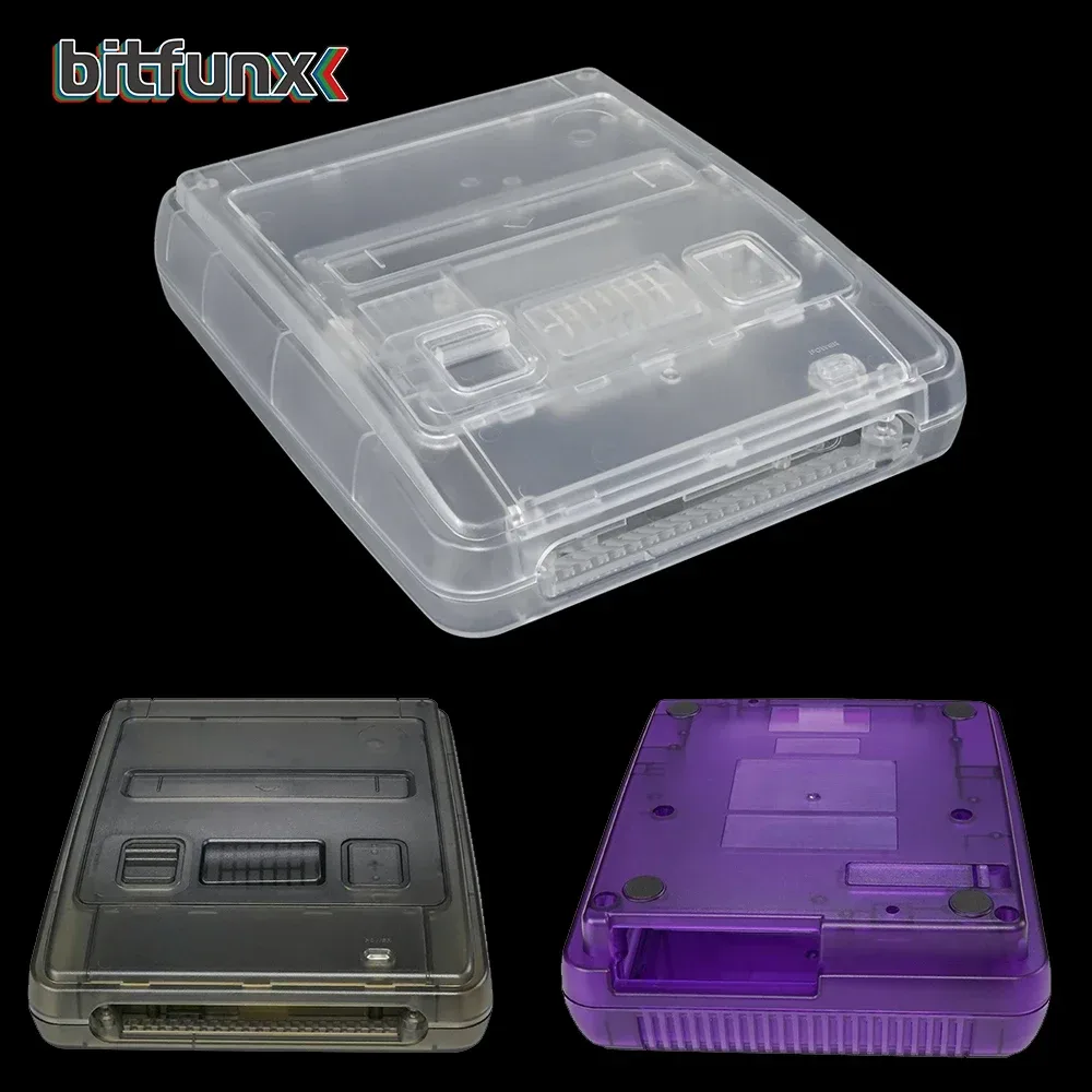 Bitfunx SFC Ersatzgehäuse Transparente Schale für Super Famicom Konsole Super NES Spielekonsole