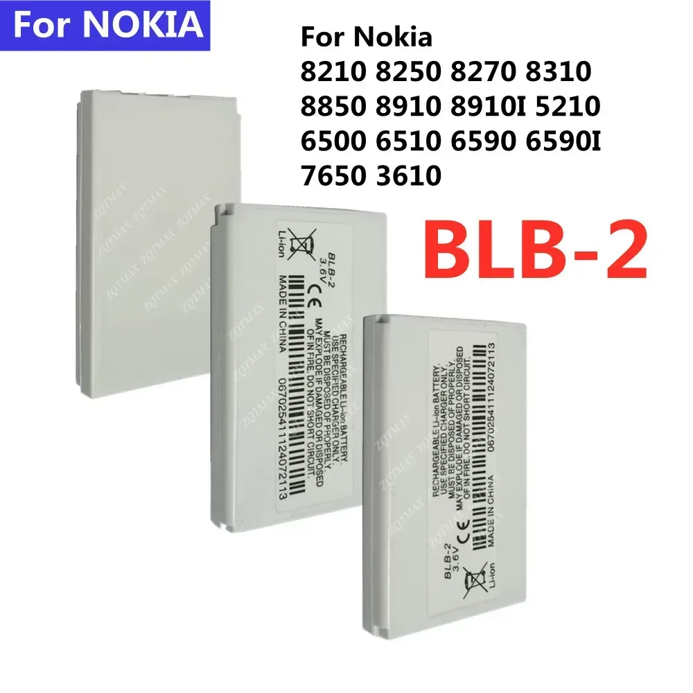 Neuer 1200mAh BLB-2 BLB2 Akku für Nokia 8250 8210 8270 8290 8310 8390 8850 8910 6500 6510 6590 6590i 7650 3610 Handy-Akku