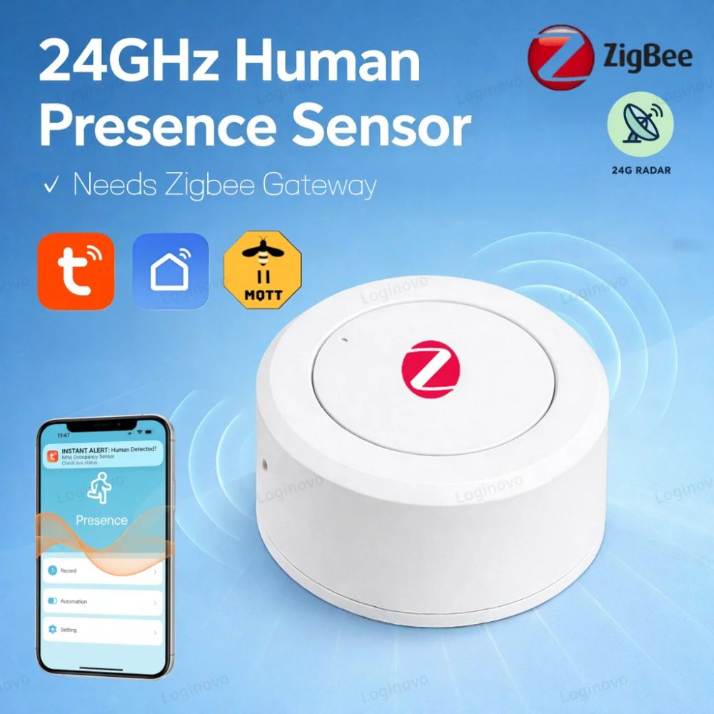 ZigBee 24G MmWave Radar-Bewegungssensor für menschliche Anwesenheit, Mini-PIR-Detektor für Tuya Smart Life Z2M Hausautomation, Gateway erforderlich