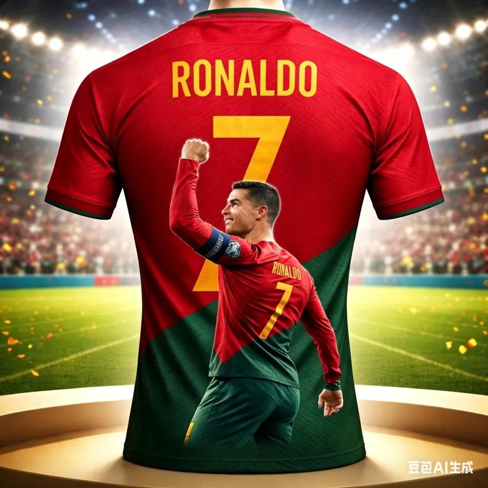 Modisches Ronaldo-Sommer-Outfit mit 3D-Druck für Kinder, Fußballtrikot, T-Shirt, schnell trocknend, bequem, geeignet für den täglichen Gebrauch