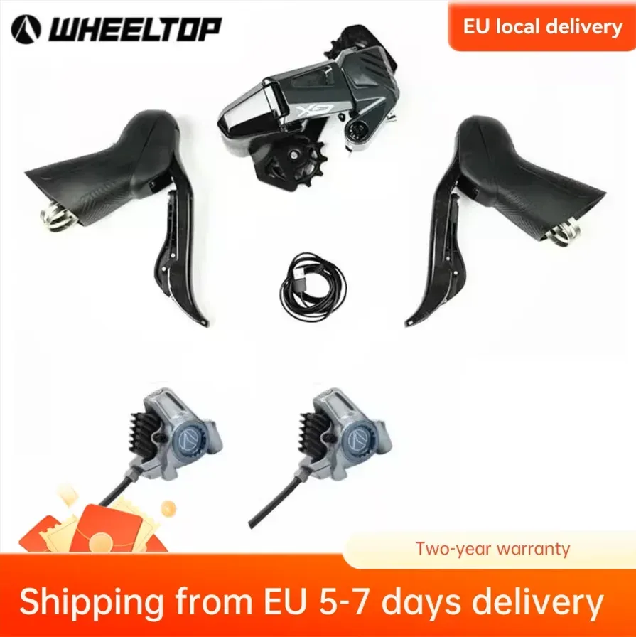 Wheeltop New GeX Gravel Bike Drahtloses Elektronisches Schaltgruppen-Set R Einzelkettenblatt 7-13-Gang Hochspannungs-Schaltwerk