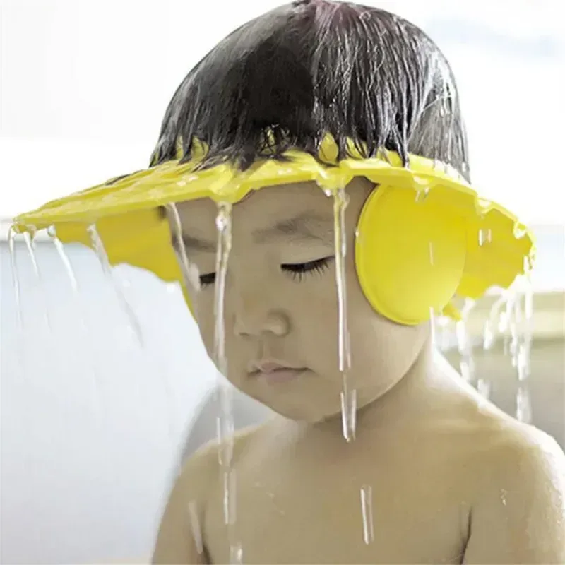 vvocci Sicherer Shampoo-Duschhaubenschutz Weiche Kappe für Haarewaschen Schutzhaube für Babys Kinder Badekappe Duschhaube
