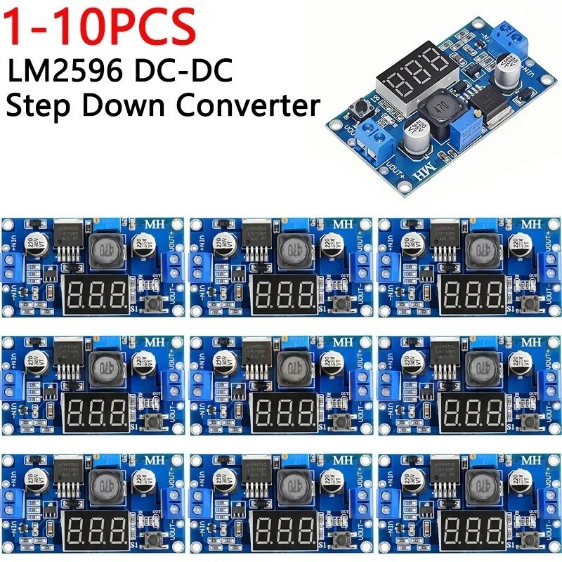 1-10PCS LM2596 DC DC Step Down Converter Spannung Regler Led-anzeige Voltmeter 4,0 ~ 40 zu 1,3-37V Buck Adapter Einstellbare Leistung