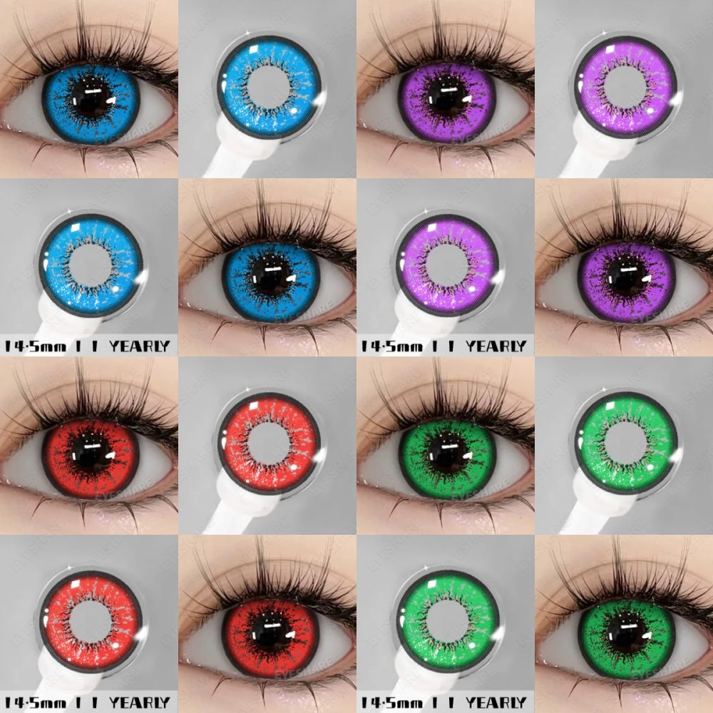 EYESHARE Farbige Kontaktlinsen, 2 Stück, bunte Kontaktlinsen, Anime, Cosplay, Kontaktlinsen, Halloween, Schönheit, Make-up, Farblinse