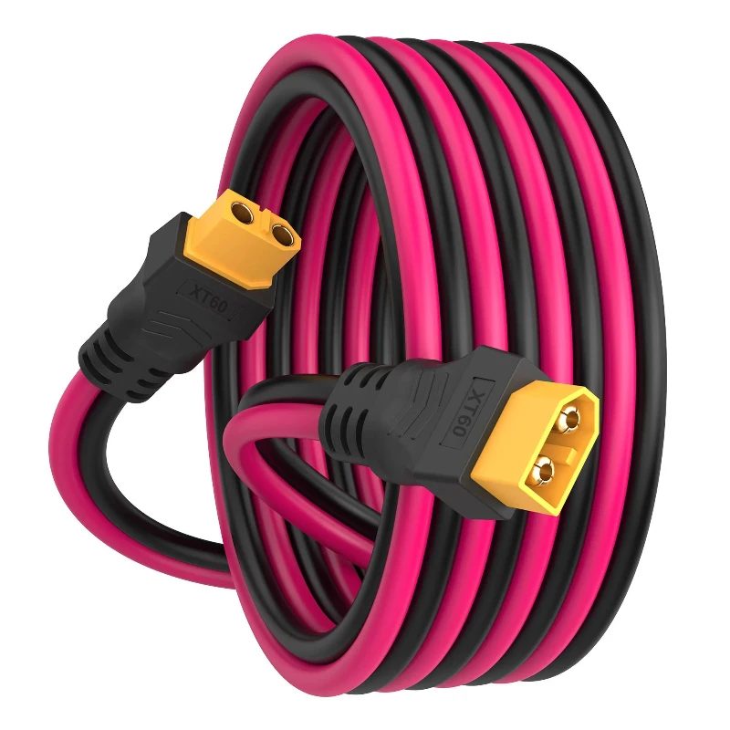 XT60-Verlängerungskabel, 12 AWG, XT60-auf-XT60-Kabel, mit Stecker auf Buchse, geeignet für Solarpanel-Fernbedienungsbatterie
