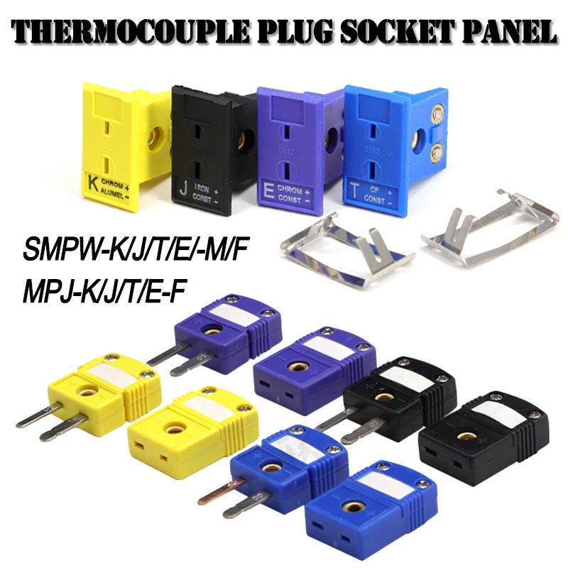 K/T/J/E Typ Thermoelement-Steckverbinder: Miniatur-Buchse und Panelmontage-Legierungsstecker mit Kunststoffgehäuse