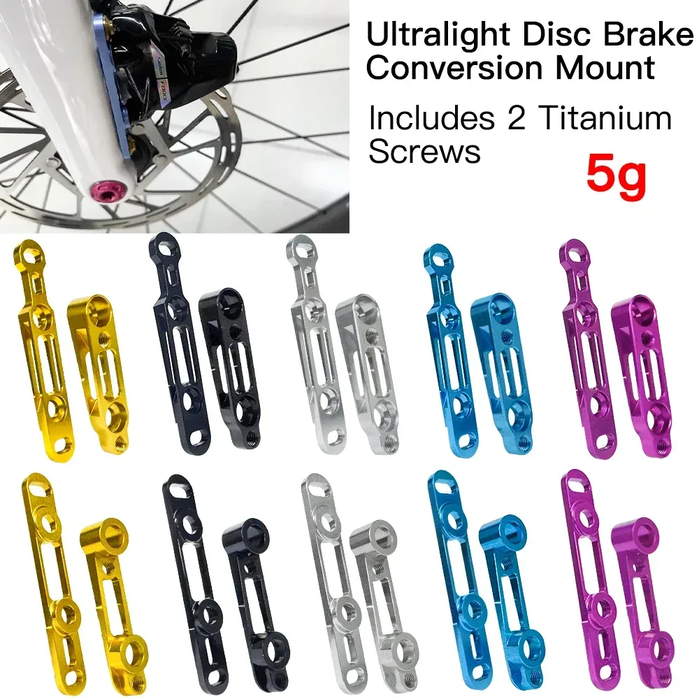 Ultraleichte Rennrad-Scheibenbremsenhalterung, 160 mm Konverter für kompatible Shimano R8170 105 DA SRAM, rote Vorder- und Hinterradbremse