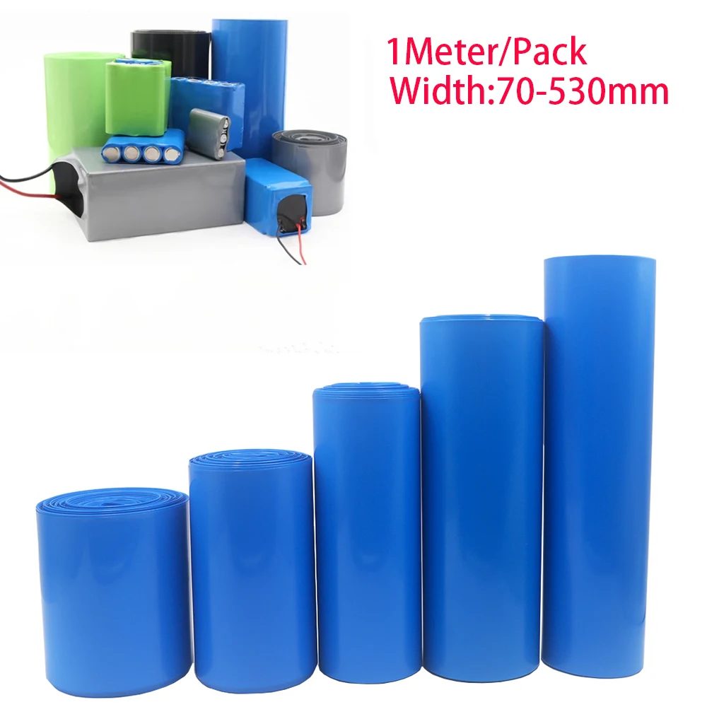 1 Meter PVC von 18650 Akkus, Kabelhülse, Schrumpfschlauch in mehreren Größen, blauer Schrumpfschlauch, isolierter Schrumpfschlauch für die Produktion