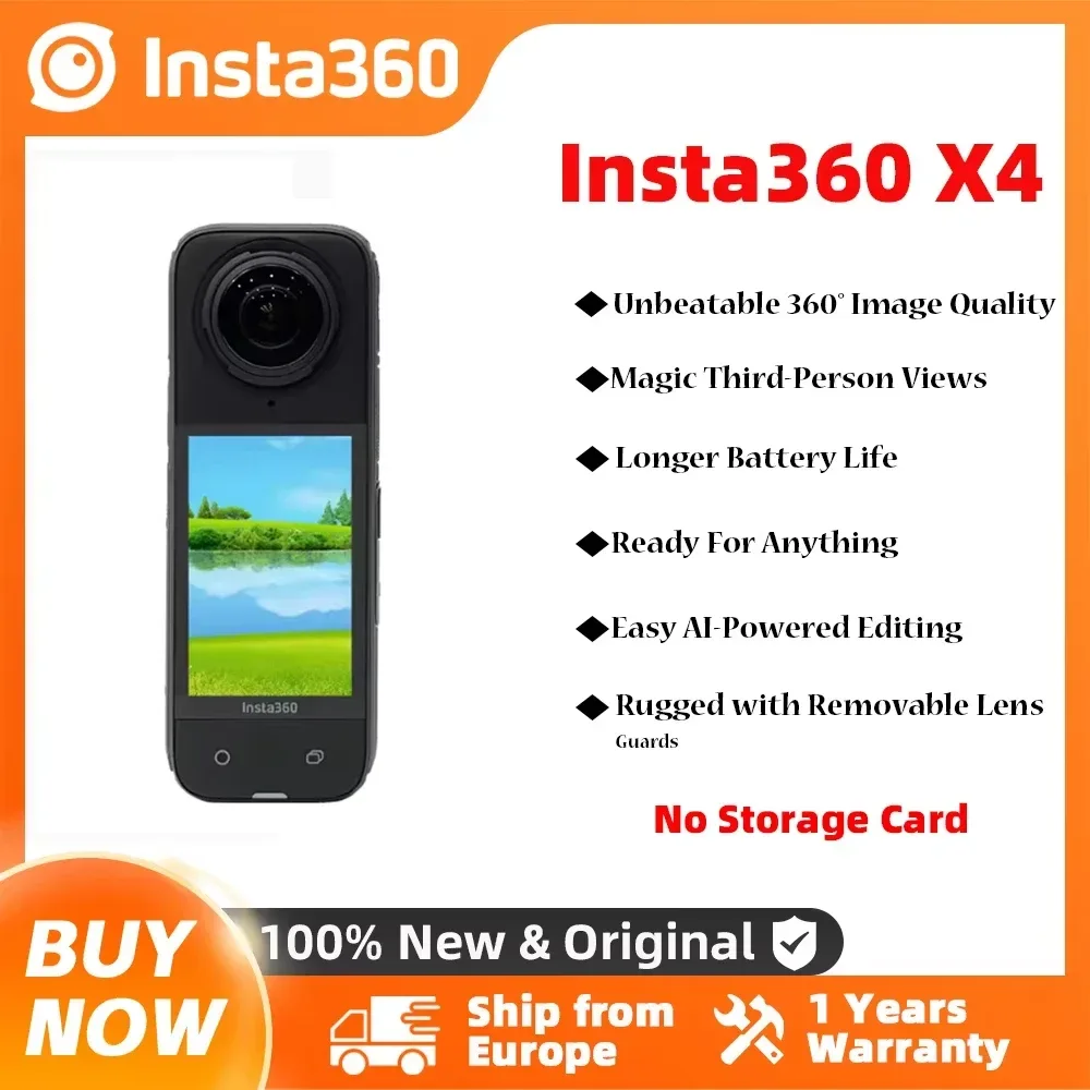 ?Lagerbestand? Action-Kamera 360 °   Insta360 X4 8K N4 K Weitwinkel-Video, Akku 2290 mAh, Sportkamera Insta360 X4
