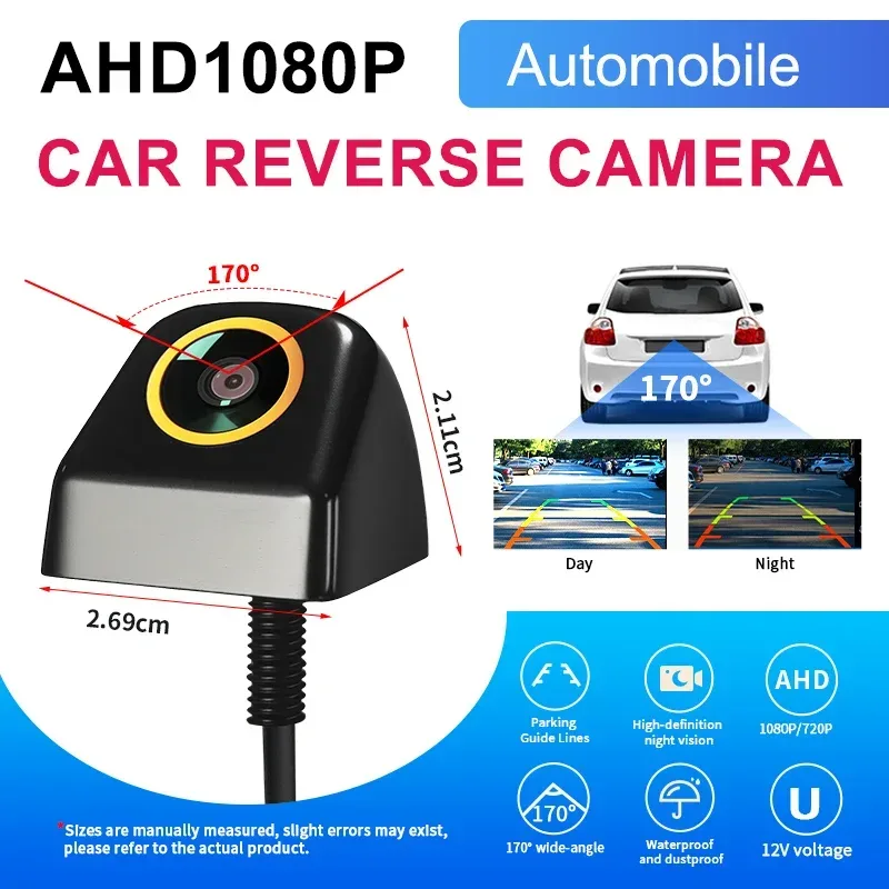 170 °   Weitwinkel Auto-Rückfahrkamera AHD CVBS 1080P Full HD Rückfahrbildkamera Nachtsicht Fischaugen-Objektiv Auto-Rückfahrkamera