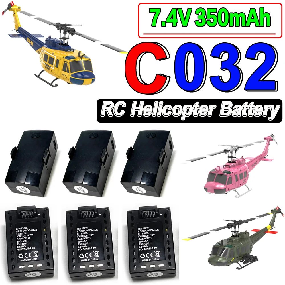 Original Batterie Für RC ERA C032 Uh-1 Huey Hubschrauber 7,4 V 350 mAh 2,59 wh LiPo Batterie Für C032 Uh-1 Huey RC Flugzeug Ersatzteile