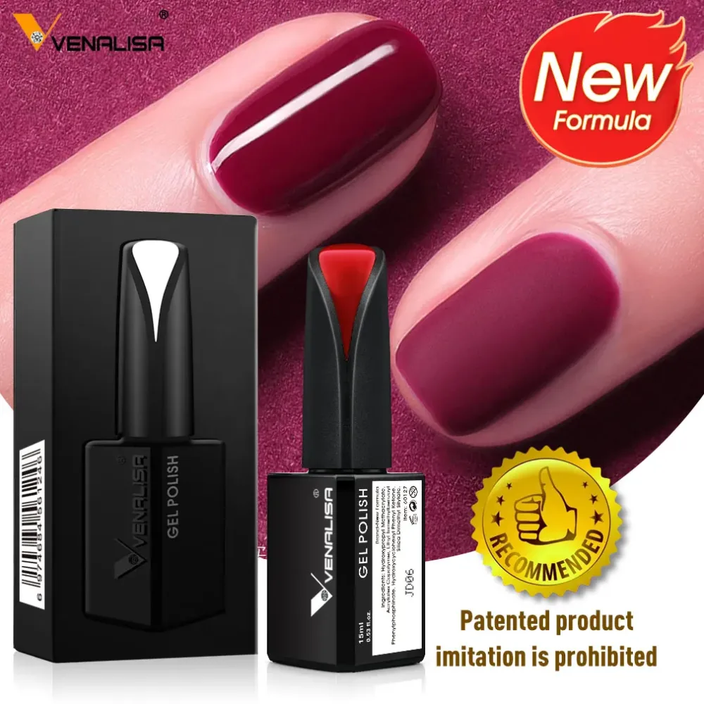 Venalisa15ML Seidiger, mattierter, TPO-freier Topcoat, keine Reinigung, Nagellack, vollständige Abdeckung, langlebig, wunderschöne Farbe, Nagellack