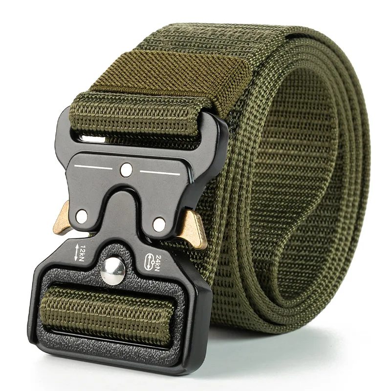 Taktischer Gürtel, Schnellverschluss, Outdoor-Militärgürtel, weiches echtes Nylon, Sportzubehör, schwarzer Gürtel für Männer und Frauen