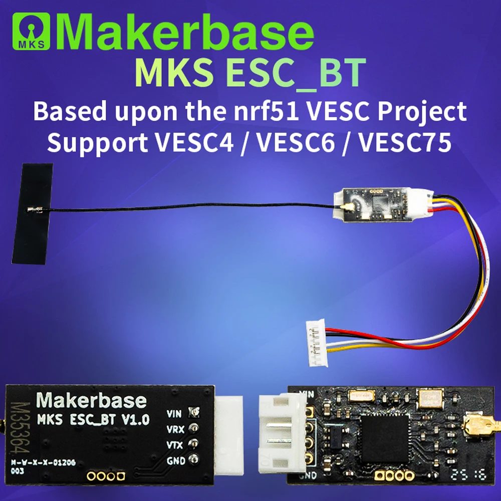 Makerbase Wireless Bluetooth Modul 2.4G für Elektro-Skateboard basierend auf das Nrf51_vesc-Projekt