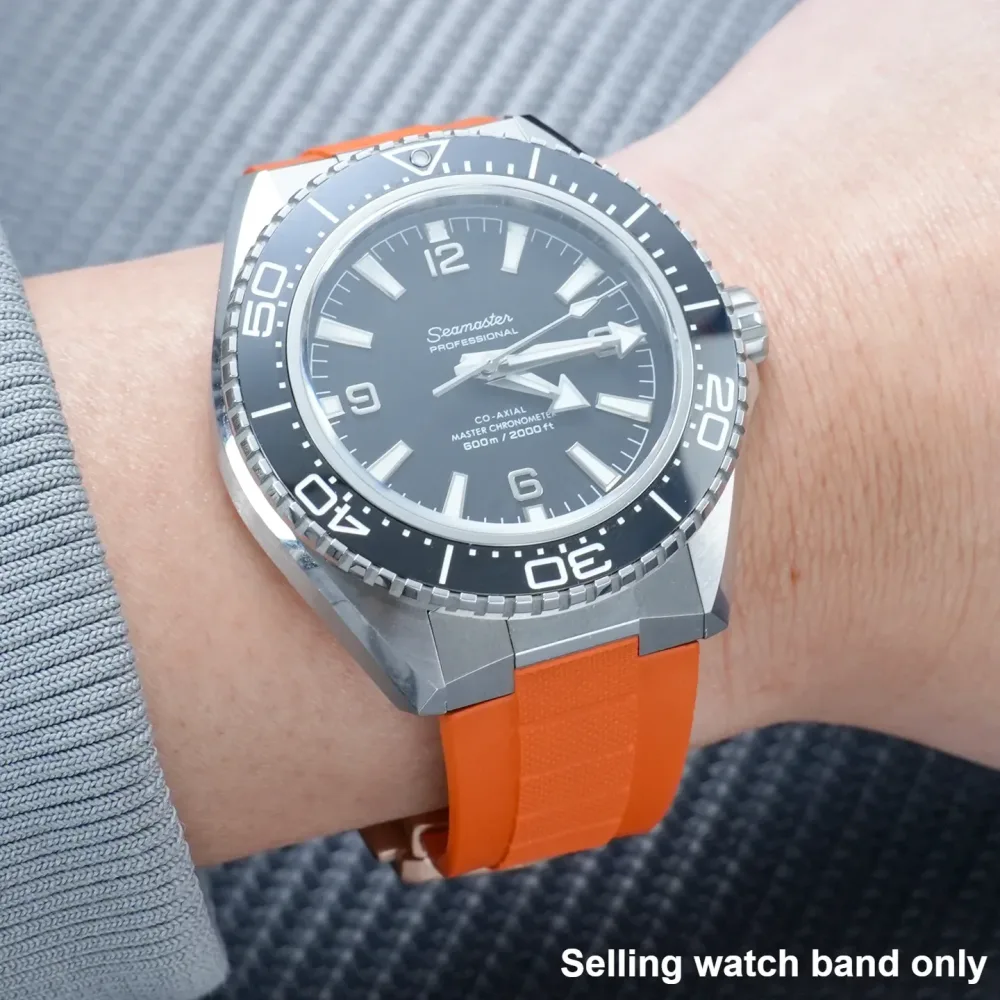 Fluorkautschuk-Armband für Omega Seamaster Planet Ocean 600M 217.32.42,217.30 Taucheruhrenarmband FKM Gummiarmband Ersatz 21mm