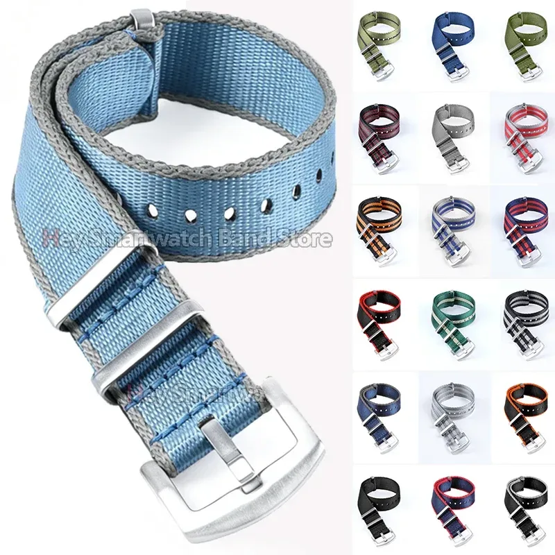 Hochwertiges Nylon-Uhrenarmband, geflochtenes Canvas-Uhrenarmband, 18 mm, 20 mm, 22 mm, für Herren und Damen, weiches Sport-Militärarmband, Uhrenzubehör