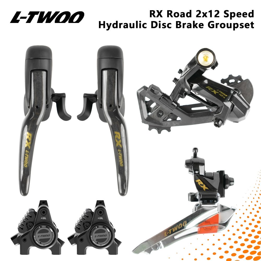 LTWOO RX Disc 2x12-Gang Rennrad Hydraulische Scheibenbremsen-Gruppe Carbon- & Aluminium-Version Kompatibel mit R7170 R8170