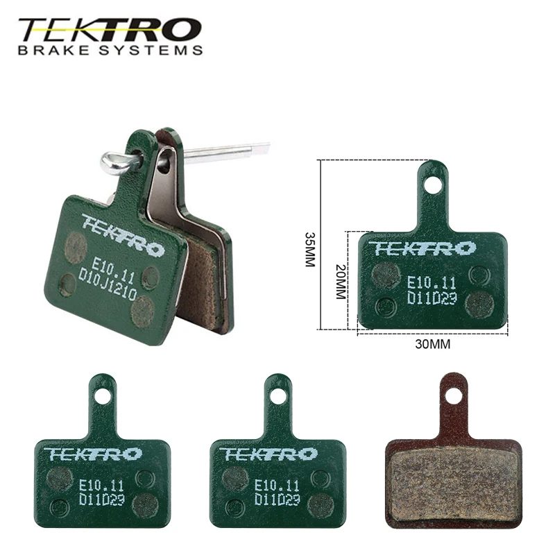 TEKTRO E10.11 MTB/Straßen-Scheibenbremsbeläge, Kunstharz-Metall, 2 mm, universell, kompatibel mit Shimano M355/M395/495 und Tektro HD-M520/E350