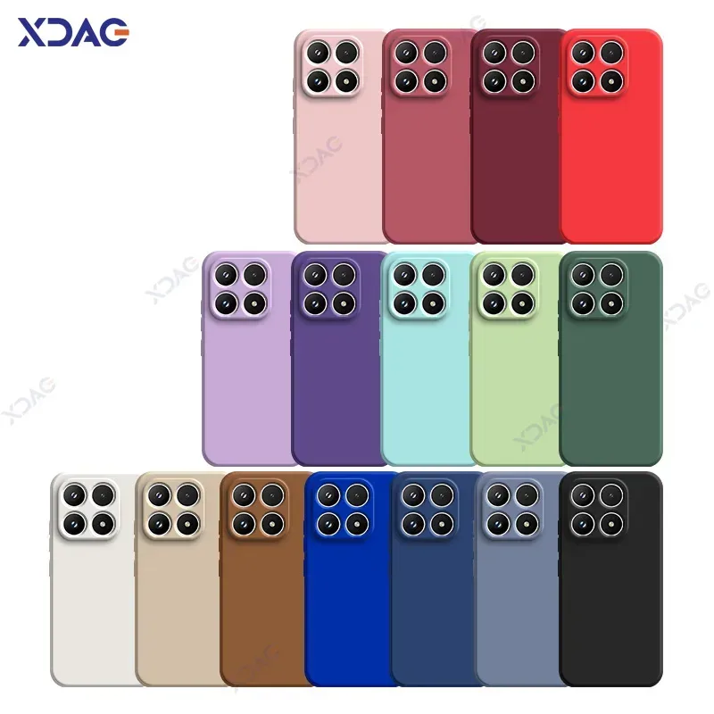 Original Handyhüllen für Xiaomi 17 Xiaomi17 5G 6,3 Zoll 360 weiche, luxuriöse, quadratische, flüssige Silikon-Rückseite, wasserdichte Taschen