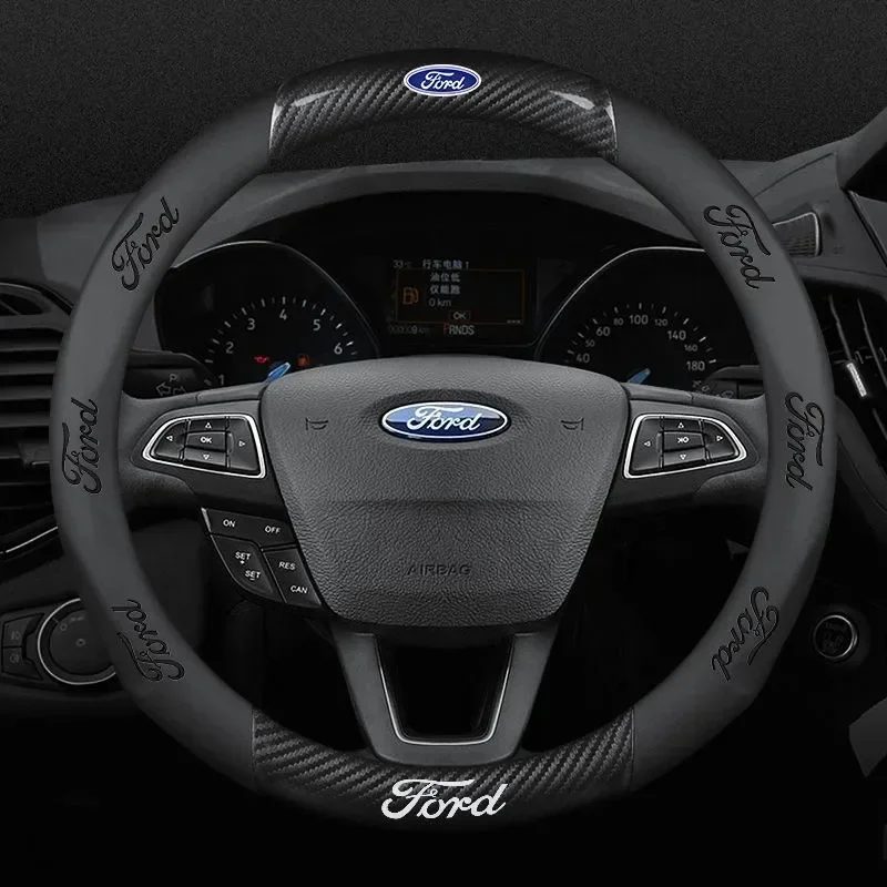 Ford Mondeo F150 Fusion Mustang EXPLORER ESCAPE EDGE Fiesta Focus Kuga Ranger Auto 3D-Prägung Carbon-Faser Lenkradbezug