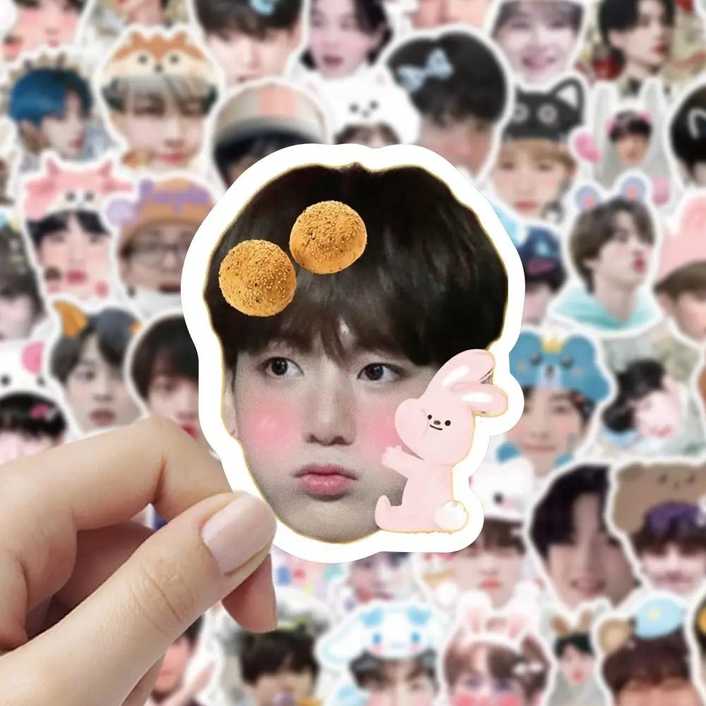 100 Stück Koreanische Idol-Aufkleber mit Großem Kopf, Wasserfeste DIY-Aufkleber, Niedliche Cartoon-Idol-Sticker, Fangeschenk-Kollektion