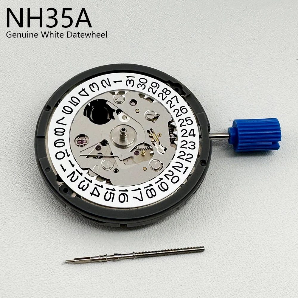 Japanisches echtes mechanisches NH35-Uhrwerk, Tmi-Version, NH35A, hohe Genauigkeit, 24 Juwelen, weiß, 3 Stunden Datumsrad, Mod, ersetzt mechanisches Movt