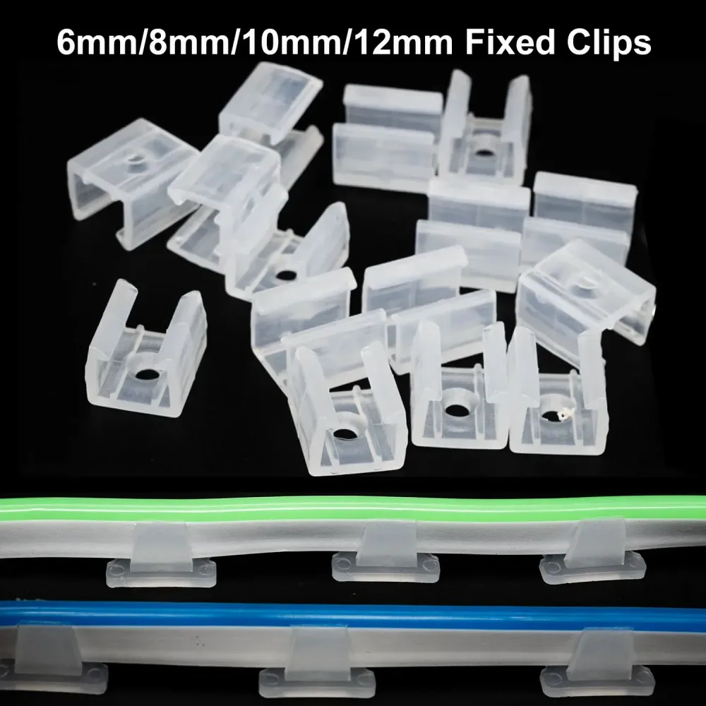6mm 8mm 10mm 12mm LED Streifen Fix Clips Halter Stecker Zubehör Für Befestigung 2835 Neon Licht 220V Flexible COB Kunststoff Schnalle