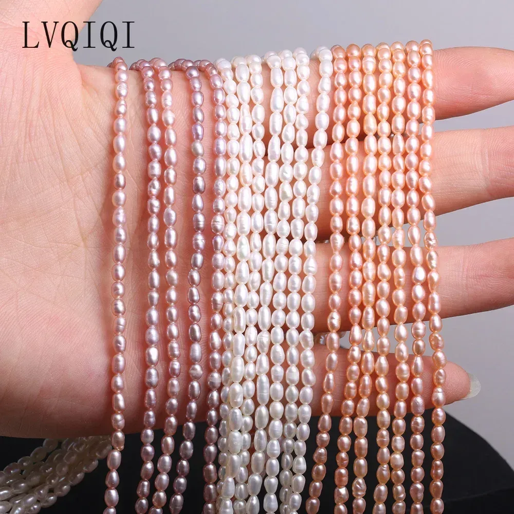 Natürliche Süßwasser Perle Perlen Hohe Qualität Reis Form Punch Lose Perlen Für Die Herstellung Von Schmuck DIY Armband Halskette Zubehör