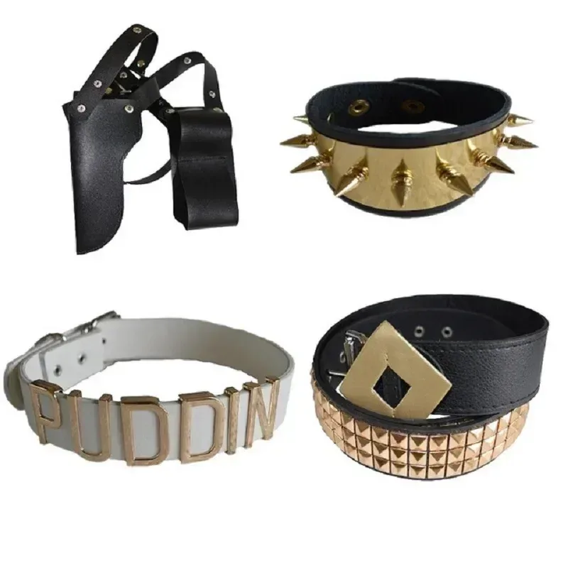 Selbstmord Cosplay Squad Quinn Monster Armband Gürtel Halskette Handschuhe Zubehör Full Set Perücke Harley