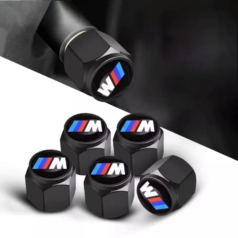5 Stück Aluminium Auto-Radventilkappen Staubschutz Zubehör für BMW M E34 E36 E60 E90 E46 F10 F20 F30 X5 X6 X1 M2 M3 M5 M6 E71