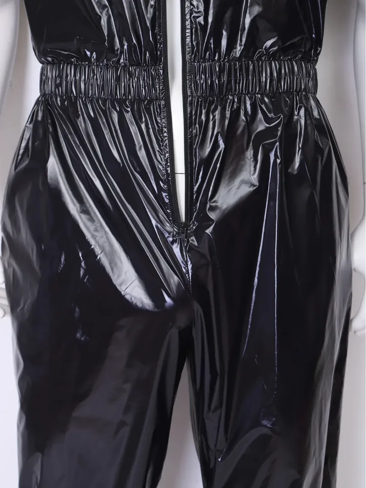 Wasserdichter Herren-Jumpsuit mit kurzen Ärmeln, Reißverschluss vorne, Seitentaschen, Jogginghose, schnell trocknend, atmungsaktiv, für Outdoor-Workouts