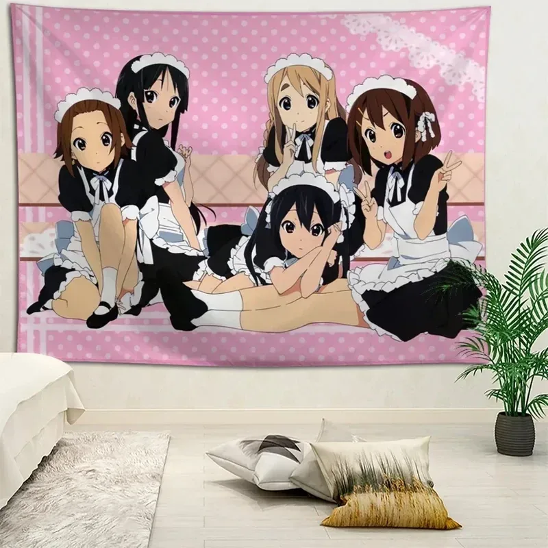 Kawaii niedliche Anime-Mädchengruppen-Wandteppiche zur Wanddekoration für Otaku-Schlafzimmer und Wohnheimzimmer-Dekoration