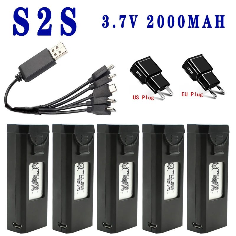 3,7 V 2000 mAh Für S2S Drohnen Batterie Ersatzteil S2S Batterie Ladegerät Sets Original Lipo Batterie RC Drone Teil zubehör