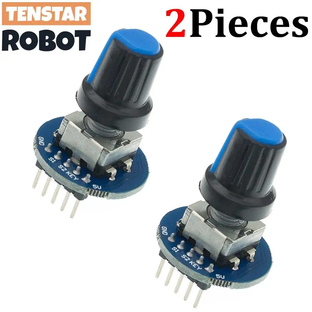 TENSTAR 2PCS Drehgeber Modul Ziegel Sensor Entwicklung Runde Audio Rotierenden Potentiometer Knopf Kappe EC11