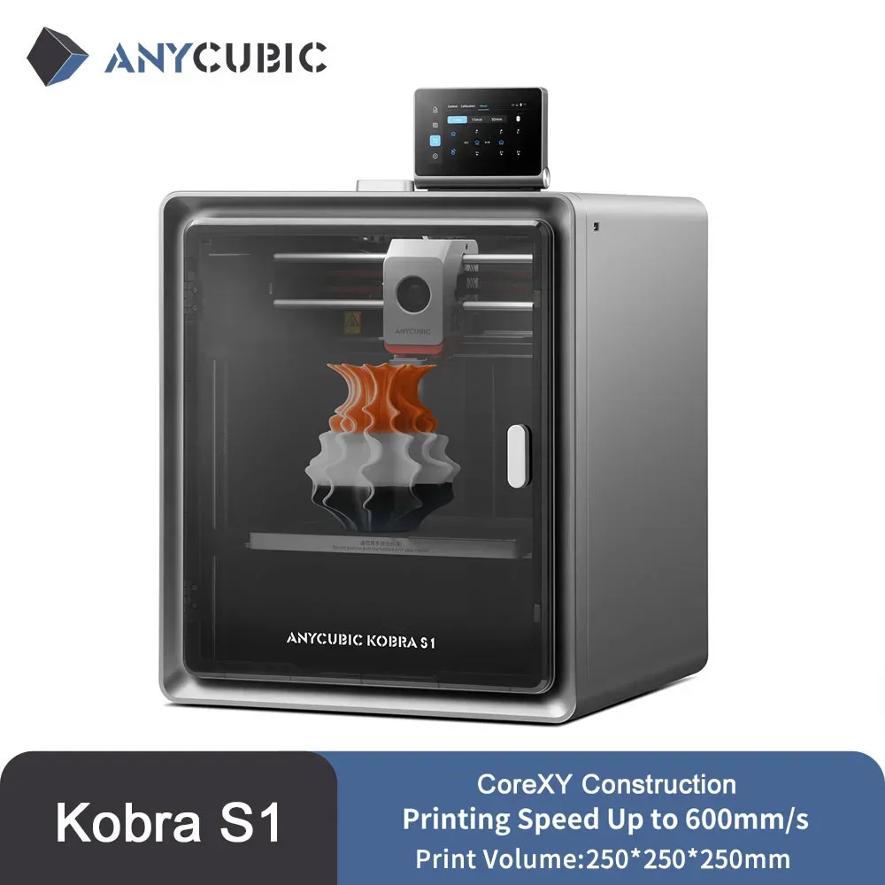 Anycubic Kobra S1 Schneller 3D-Drucker mit Core XY Stabiler Struktur, Max. Geschwindigkeit 600mm/s, Hohe Präzision, Ultra-Leiser 3D-Drucker