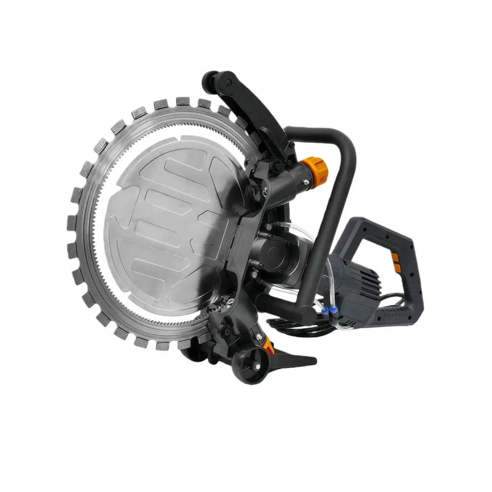 Die neue 4500W Hochleistungs-Bürstenlose Elektrische Ringsäge mit Getriebeverstellung hat eine maximale Schnitthöhe von 290-310mm und eignet sich zum Schneiden von Beton und Stein.