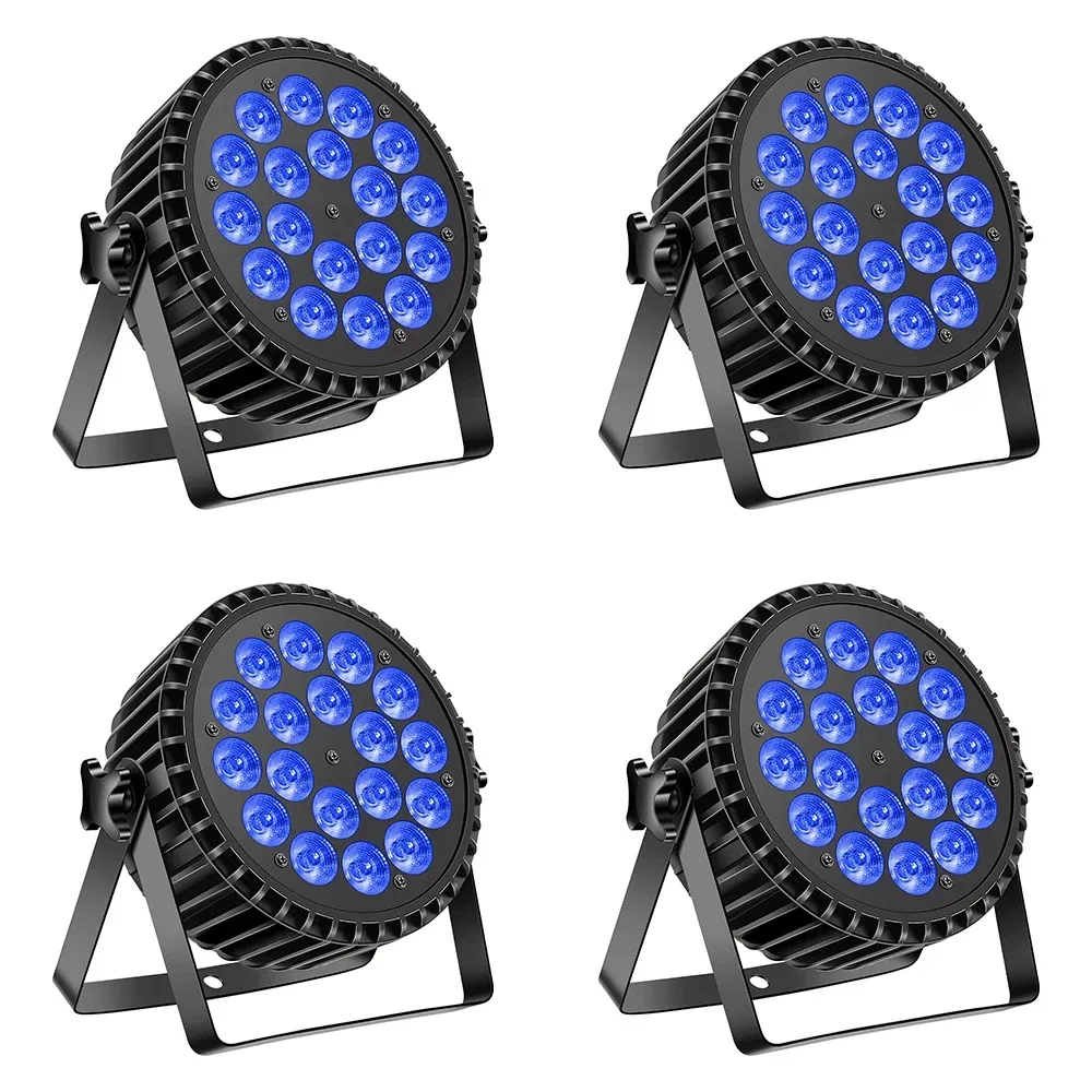 U'King 4PCS 200W LED Par Licht DMX512 18x8W RGBW LED Wash Licht wirkung Flache Licht für DJ Disco Party Club Hochzeit Bühne Licht
