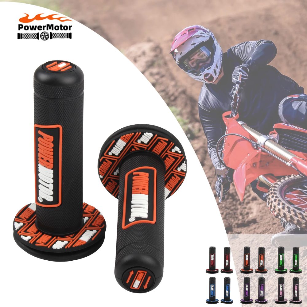 Motorrad Lenkergriffe 24/22mm Universal Gummi-Gel Handgriffe für Motocross Dirt Pit Bikes