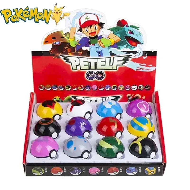 12 Stück Pokemon-Figuren, Pokeball-Spielzeug, Pikachu, Charmander, Anime-Figur, Kawaii-Puppe, Sammelzubehör, Kindergeburtstagsgeschenke, Ornament