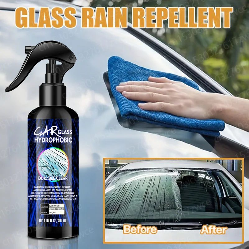 Auto-Wasserabweisender Spray, Anti-Regen-Beschichtung für Autos, hydrophobe Anti-Regen-Flüssigkeit für Windschutzscheiben, Spiegelmaske, Auto-Chemikalie