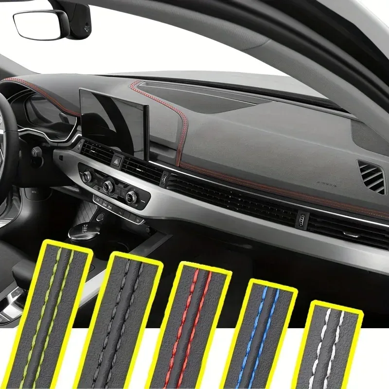 Pu leder Auto Stil Universal DIY Flexible Innen Moulding Trim Streifen Auto Accessori Dekoration Braid Streifen Dashboard Aufkleber Selbst-adhesive aufkleber