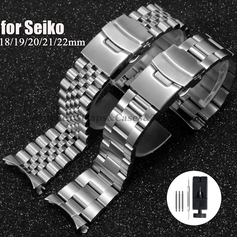 Luxuriöses massives Edelstahlband 18 mm 19 mm 20 mm 21 mm 22 mm Riemen für Seiko für Jubilee für Oyster-Gürtel, Herrenuhren-Zubehör