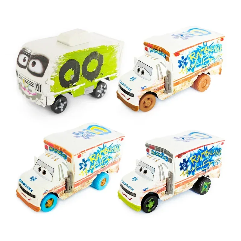 Pixar Cars Arvy und Dr. Damage Fahrzeugmodell, Rennwagen-Spielzeug für Kinder, Mini-Rennfahrer, LKW-Sammlerstücke, Geburtstagsgeschenke für Kinder
