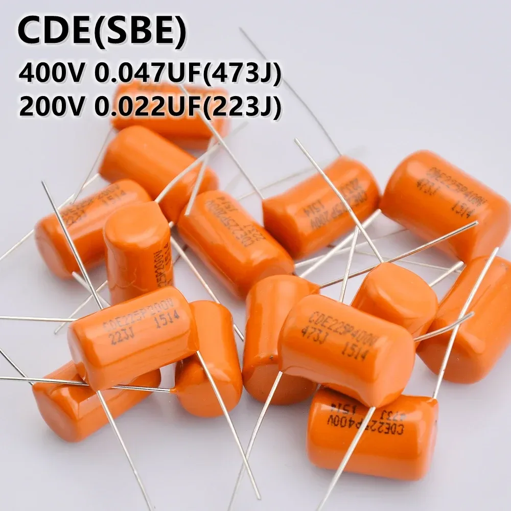Orangentoniger Kondensator ±5 % SBE/CDE 200 V 0,022 UF/400 V 0,047 UF Gitarrenkondensator für E-Gitarrenbass