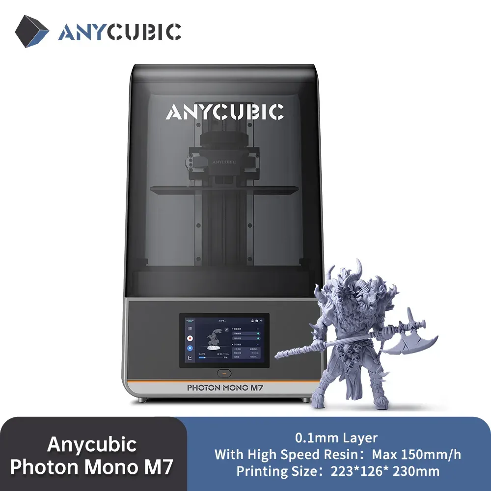 ANYCUBIC Photon Mono M7 AE Version Mono MSLA 3D-Drucker Hochgeschwindigkeits-Harz-Fotohärtung 14K 3D-Drucker 10'' LCD-Druckgröße 223*230*126mm