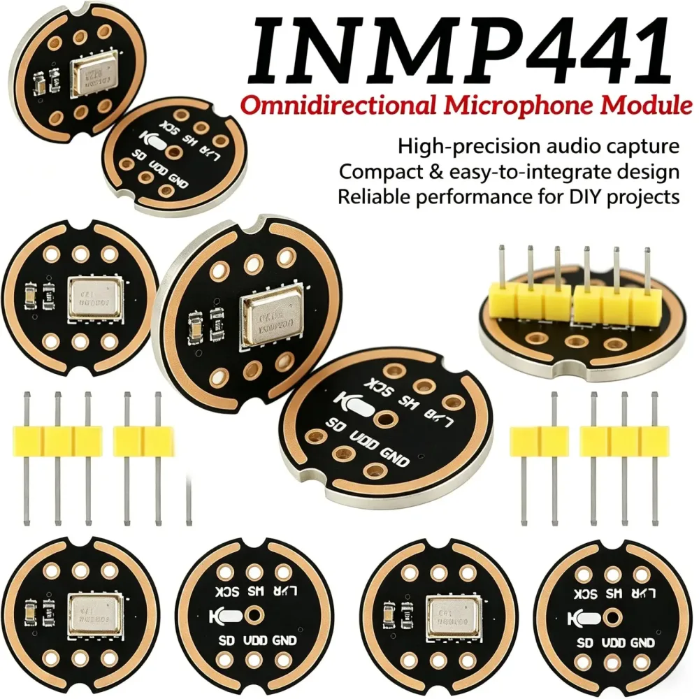 INMP441 Omnidirektionales Mikrofonmodul, I2S-Schnittstelle, MEMS-Sensormodul mit geringem Stromverbrauch und hochpräzisem digitalen Ausgang