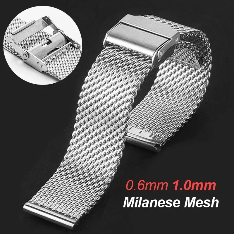 Milan ese Mesh Armband für Rolex Edelstahl Armband für DW Falt schnalle Gürtel 18 20mm 22 24mm Universal band für Seiko